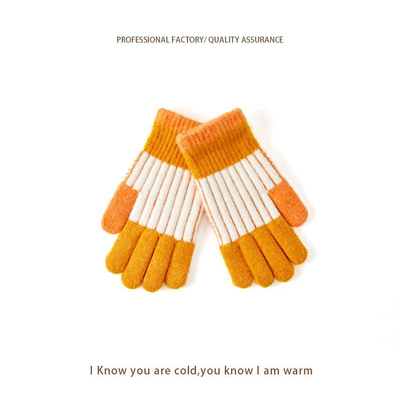 Winter Warm Full Finger Knit Gloves Women Men Students Outdoor Cycling Touchscreen Compatible