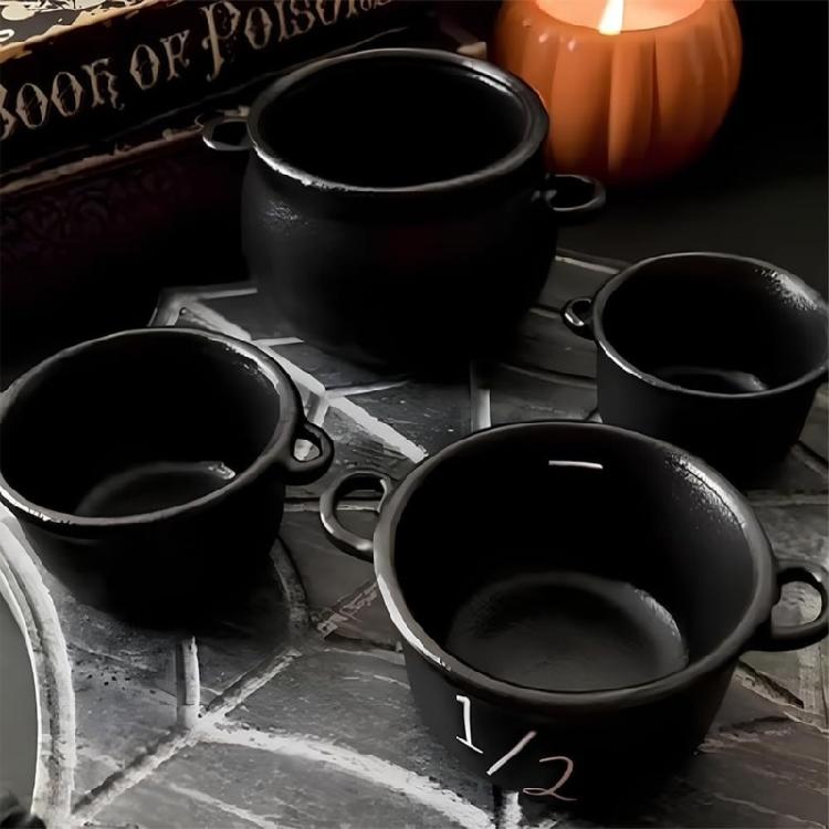 Mystical Halloween Cauldron Measuring Cups Witches Themed Baking Essential For Potion Recipes Party Supplies And Festival Crafts