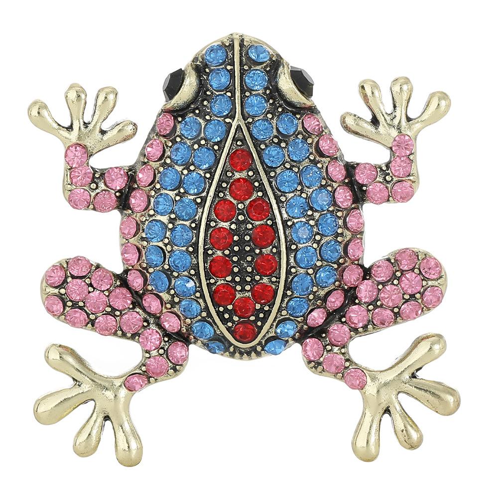 Diamond Studded Frog Brooch, Women's Brooch, Accessories, Gothic Clothing, Brooch, Jewelry, Fashionable Retro Personality