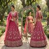 Women's Bridal Embroidered Semi-Stitched Lehenga Choli Set with Net Dupatta & Zari Work