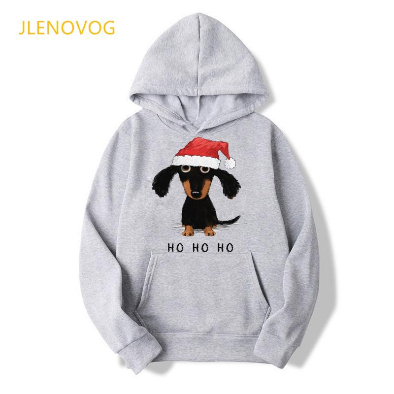 Niedlicher Dackel Hund Liebe Cartoon Print Plus Size Hoodie Damen Sweatshirts Harajuku Kawaii Winter Warme weibliche Pullover Streetwear