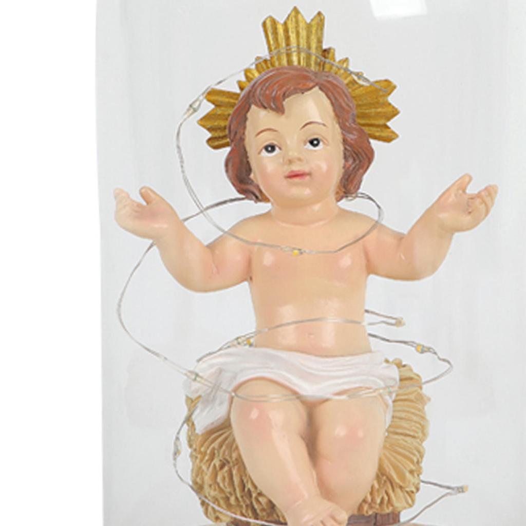 Christmas Nativity Scene Artwork Gift Decoration with Light Holy Family Nativity