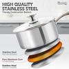 MICHELANGELO 3 Quart Saucepan with Glass Lid Stainless Steel Stew Pot Thick Bottom Stock Pots Induction Nonstick Sauce Pot