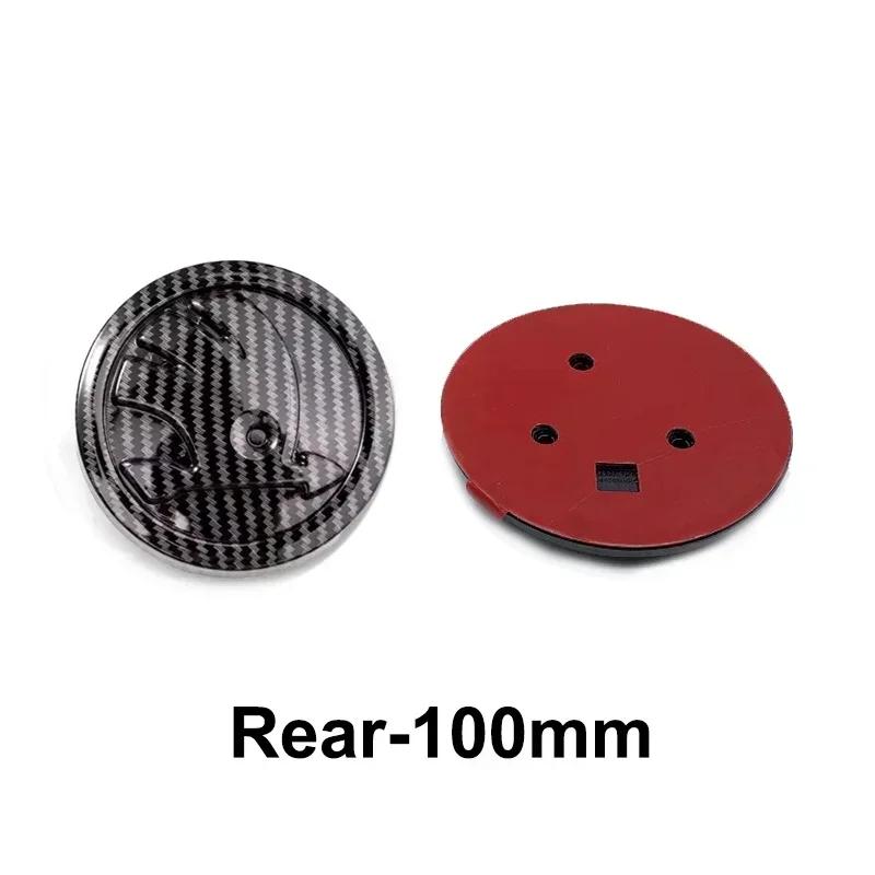 CAPR9 8/9/10cm Carbon Fiber Emblem for Skoda Karoq Octavia Citigo Yeti Rapid Superb Fabia Kamiq Kodiaq Car Front Rear Badge Sticker