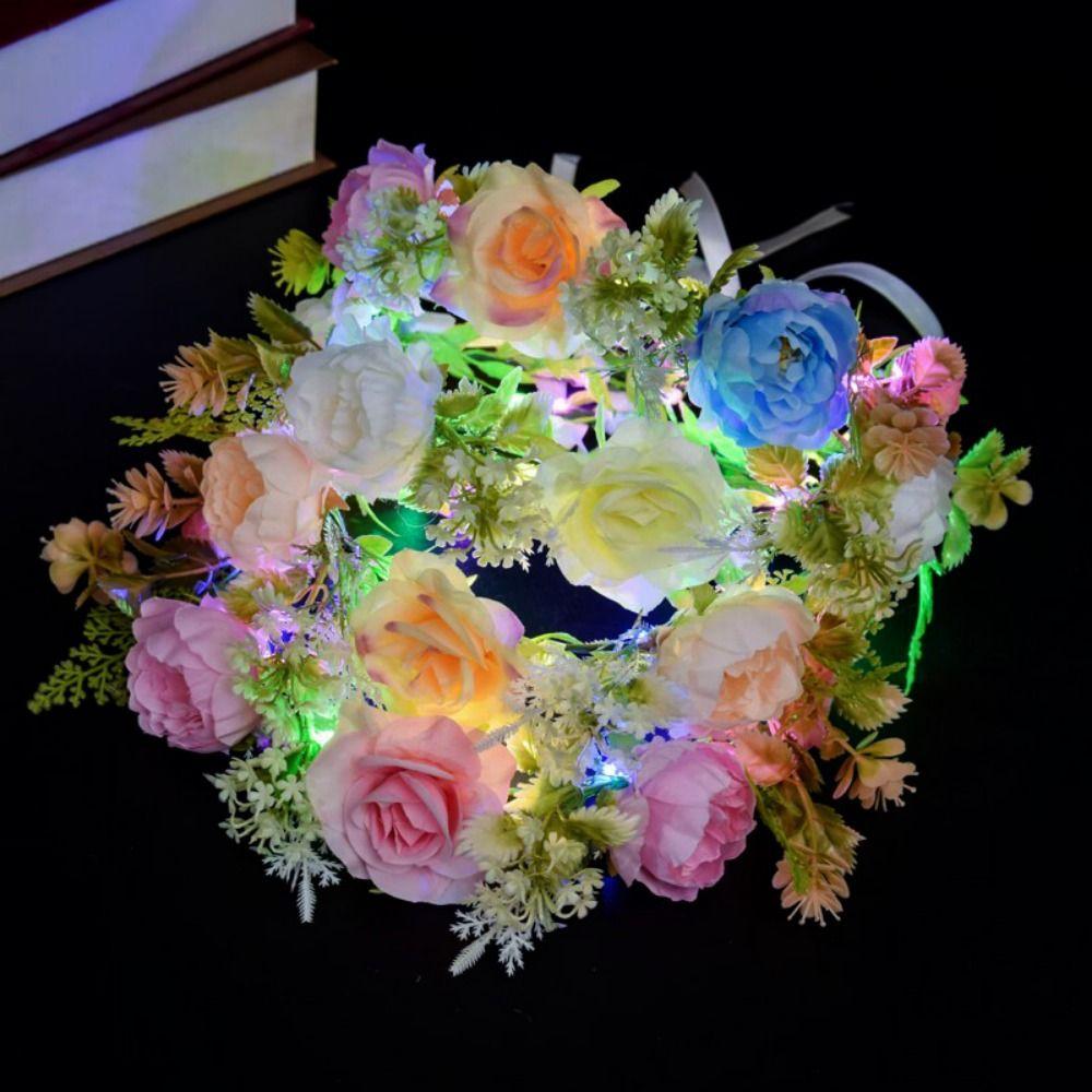 Nights Glow Color LED Flower Crown Multistyles Fairy Sparkling Headband Wedding Baby Shower Decor