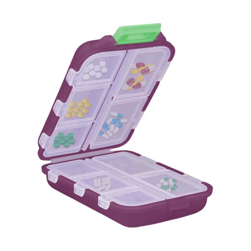 10Grids Portable Pill Case Folding Medicine Drugs Pills Capsule Tablet Container Boxs Plastic Empty Drug Organizer Pillbox Cases