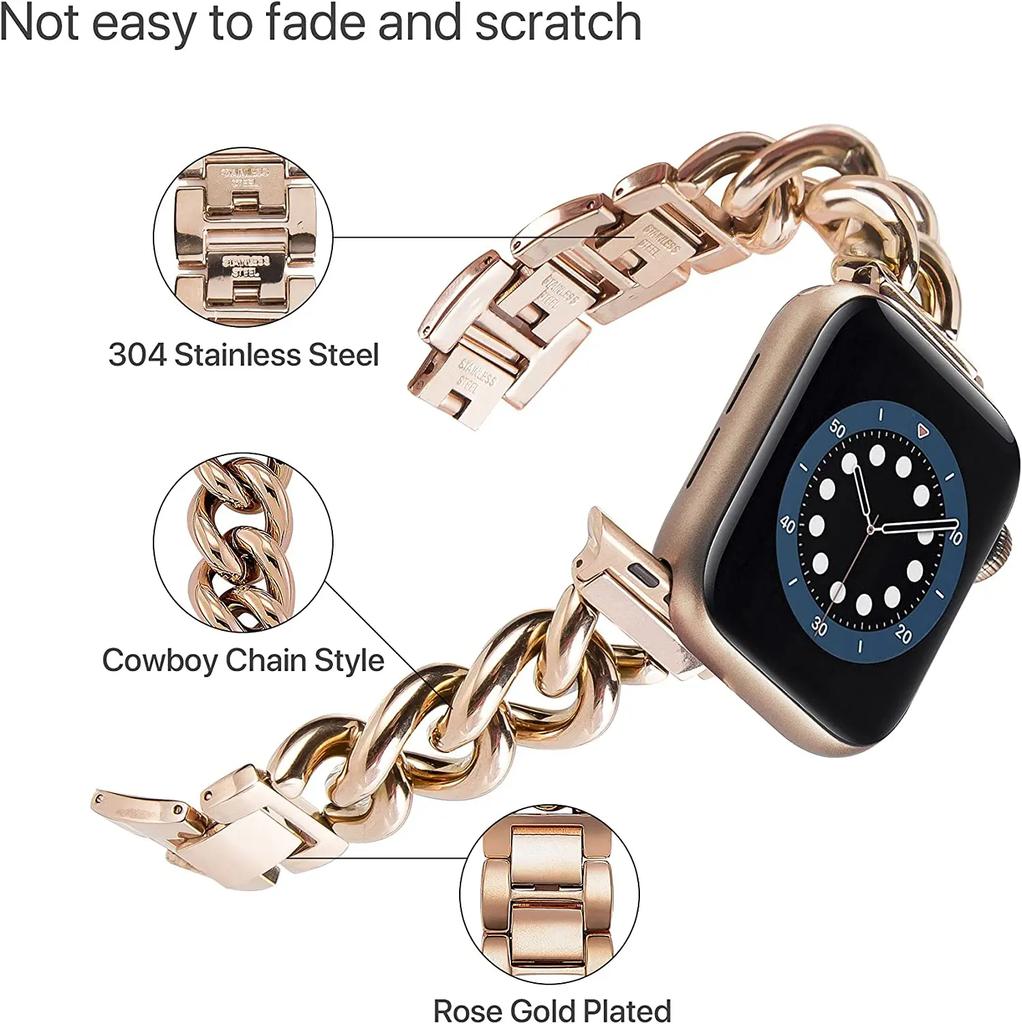 Stainless Steel Band for Apple Watch Ultra 3 2 49mm 11 10 9 8 7 42mm 41 46 45mm Strap for iWatch 6 SE 38 40 44mm Luxury Bracelet