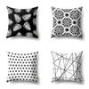 Polyester Pillowcase Black and White Printed Pillowcase Waist Cushion Cover Geometric Cushion Head Cushion Cover