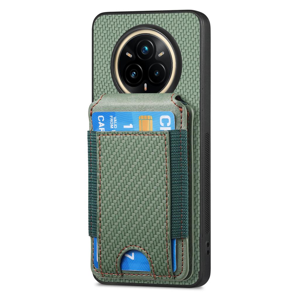 Pouzdro pro Realme 14 Pro 5G s držákem na karty, stojánkem a koženým zadním krytem