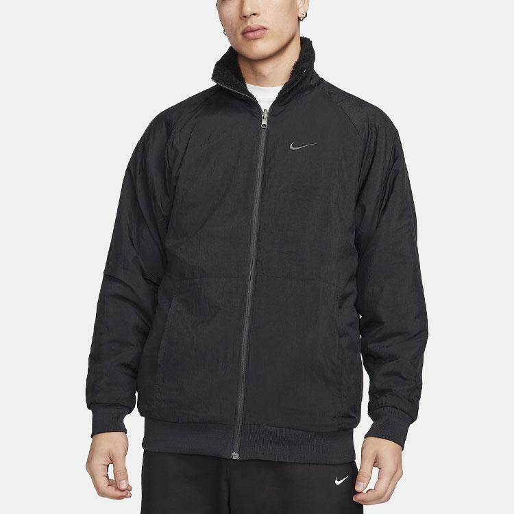 Nike Reversible Stand Collar Long Sleeve Fleece Jacket Men Outerwear Black FQ8044-010