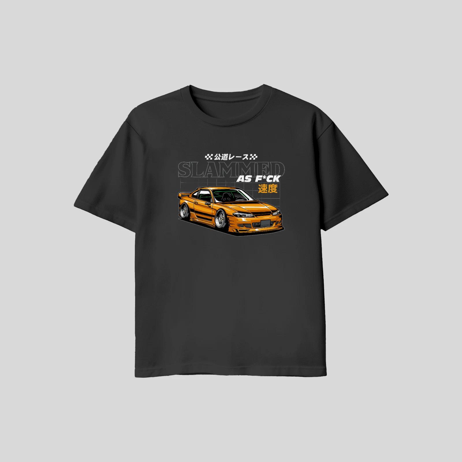 Unisex Adult Casual Graphic Silvia S15 Slammed Stance T Shirt Gray ... M