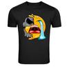 Half Skull Half Melting Crying Emoji Cartoon Graphic T-Shirt
