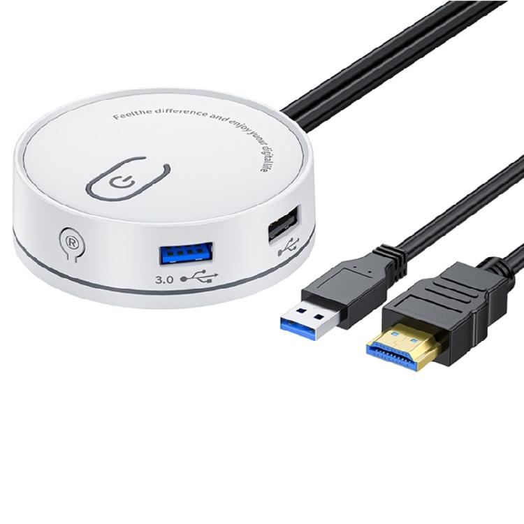 Desktop Power Switching with USB and 3.5mm Auditory External PC Start Power Button for Streamlined Workspaces Setups