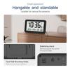 Battery Powered Digital Wall Clock TEMP Humidity Date Week 2 Alarm Night Vision 12/24H Auto Dimmable DST Snooze LCD Table Clock