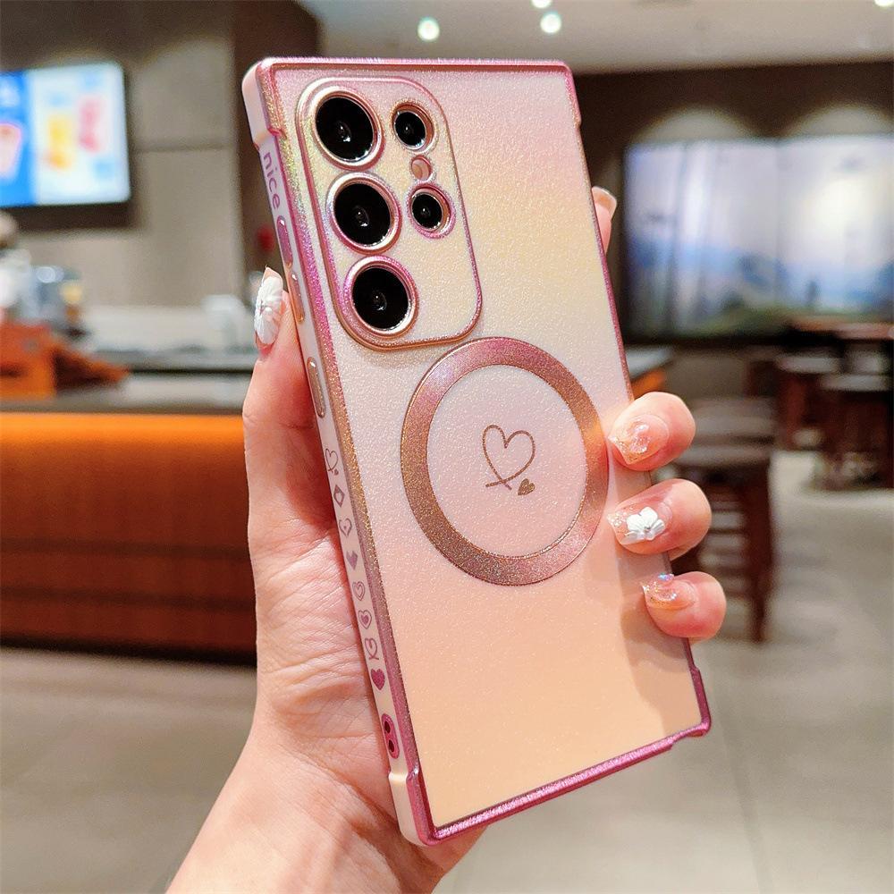 Electroplated silk pattern magnetic suction Samsung S11 Apple iPhone11 sand powder soft case mobile phone case protective case S11