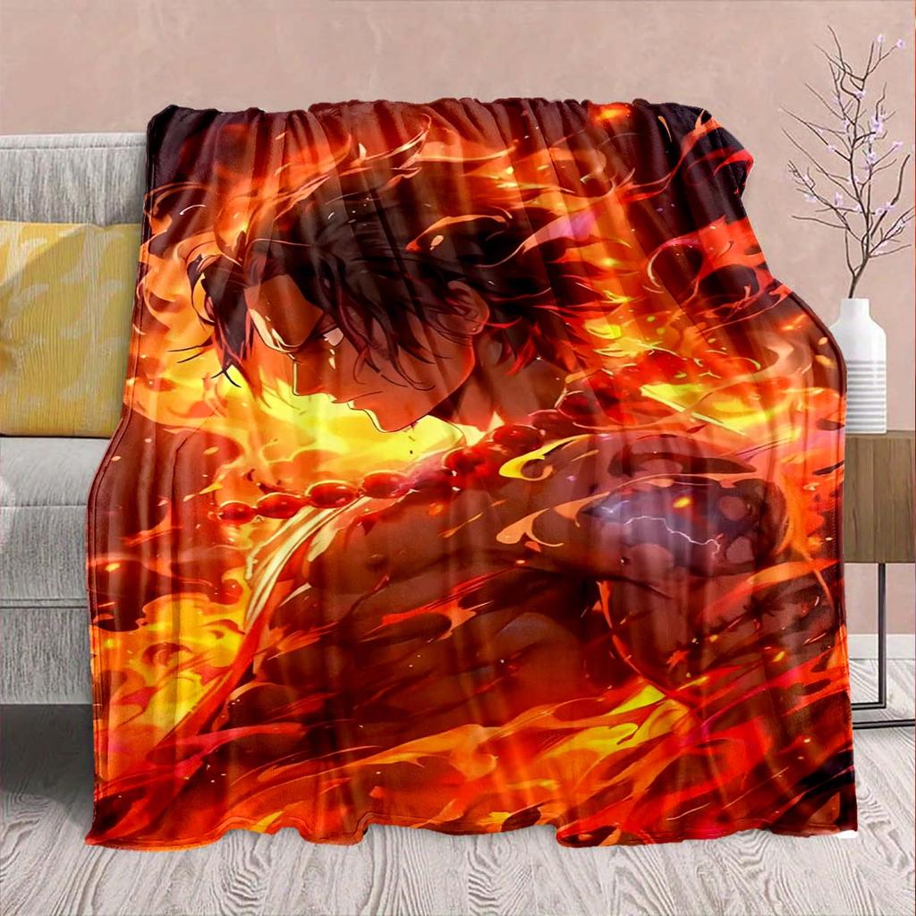 One Piece Anime Flannel Blanket - Soft Warm Perfect for Sofa, Bedding Camping Travel Office Home Decor -QJY