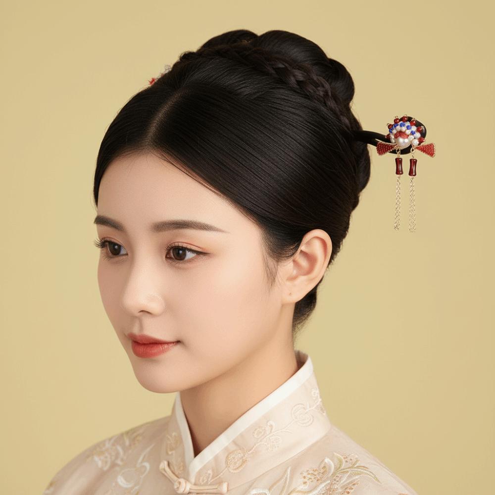Tassel New Chinese Style Hair Clip Red Hanfu Hairpin Beijing Opera Hair Accessories  Bridal
