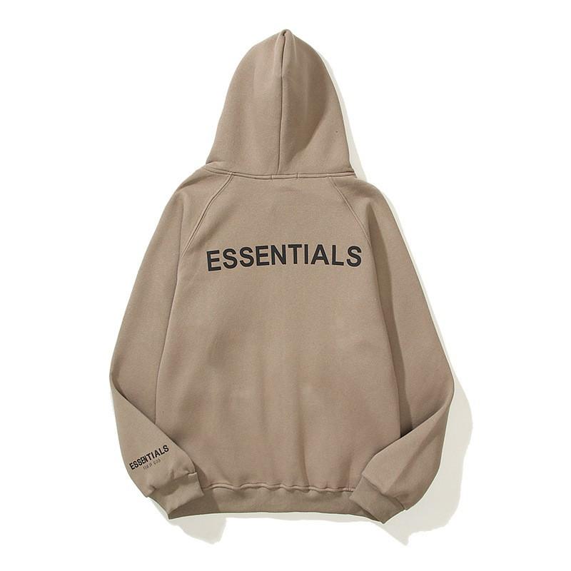 Essentials Hooded Zip-Up Sweatshirt Mens Oversized Cotton Pullover With Front Pocket Casual Streetwear