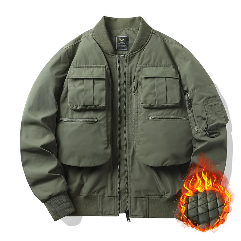 Kurtka typu bomber Męski mundur baseballowy Kurtka robocza z wieloma kieszeniami Kurtka funkcjonalna Trzyczęściowy top szturmowy