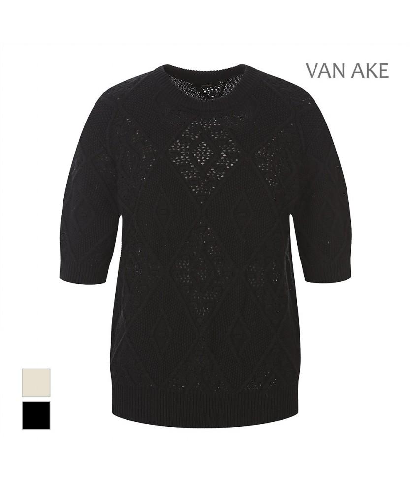 VANAKE Diamond Pattern Short Sleeve Knit_Vb43Ktq304Z