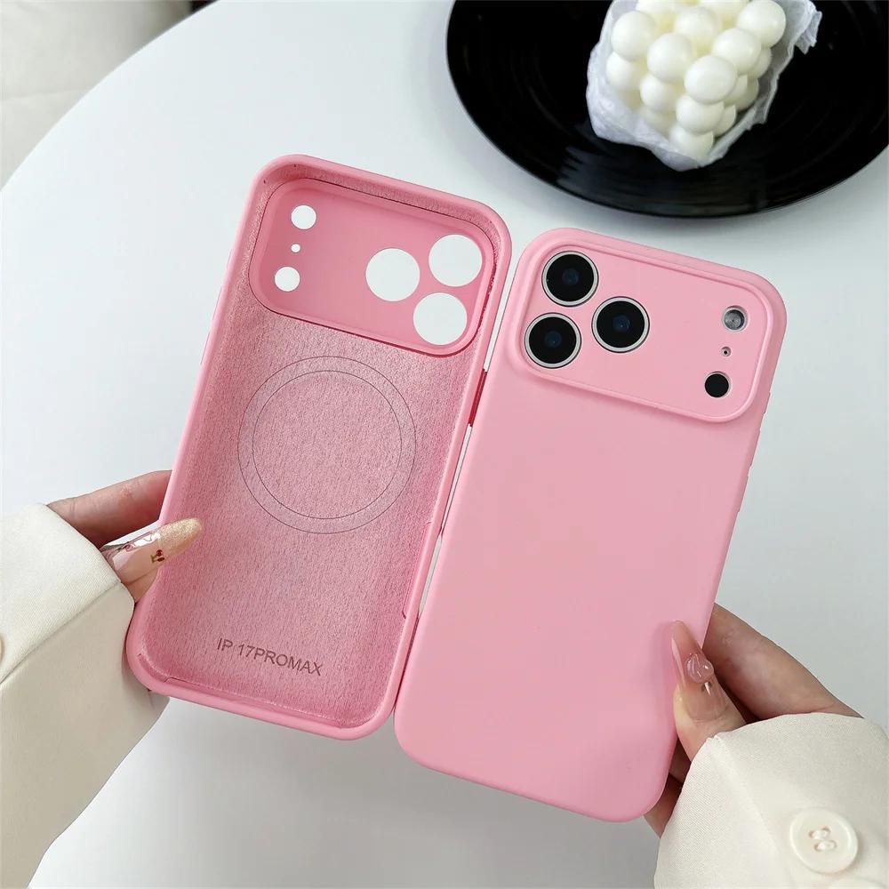 Original Silicone Protective For Magsafe Soft Case For Apple iPhone 17 Air 16 15 14 Plus 13 Pro Max Magnetic Phone Cover