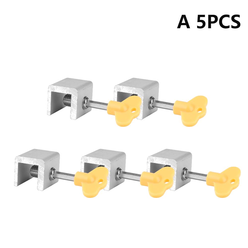 1-10PCS Aluminum Alloy Window Lock Stopper Sliding Sash Stopper Cabinet Locks Straps Anti-theft Lock Window Sliding Door