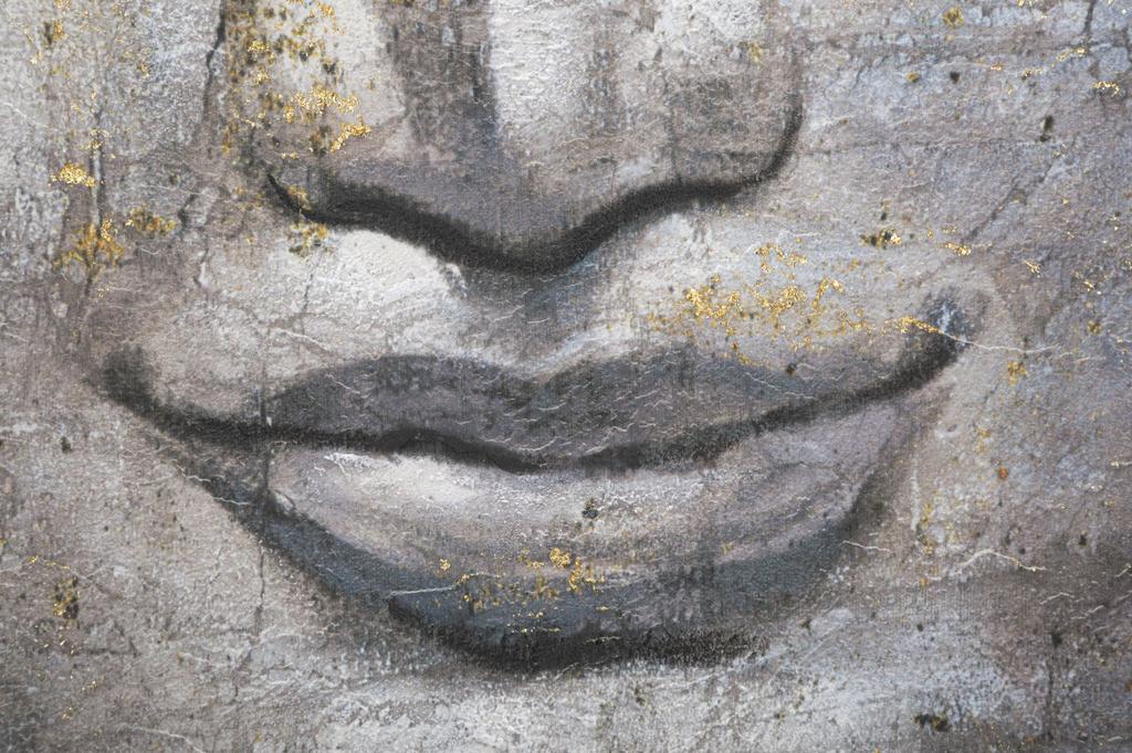 Handmade Wall Painting Face Buddha Light -A- Cm 80X3X120