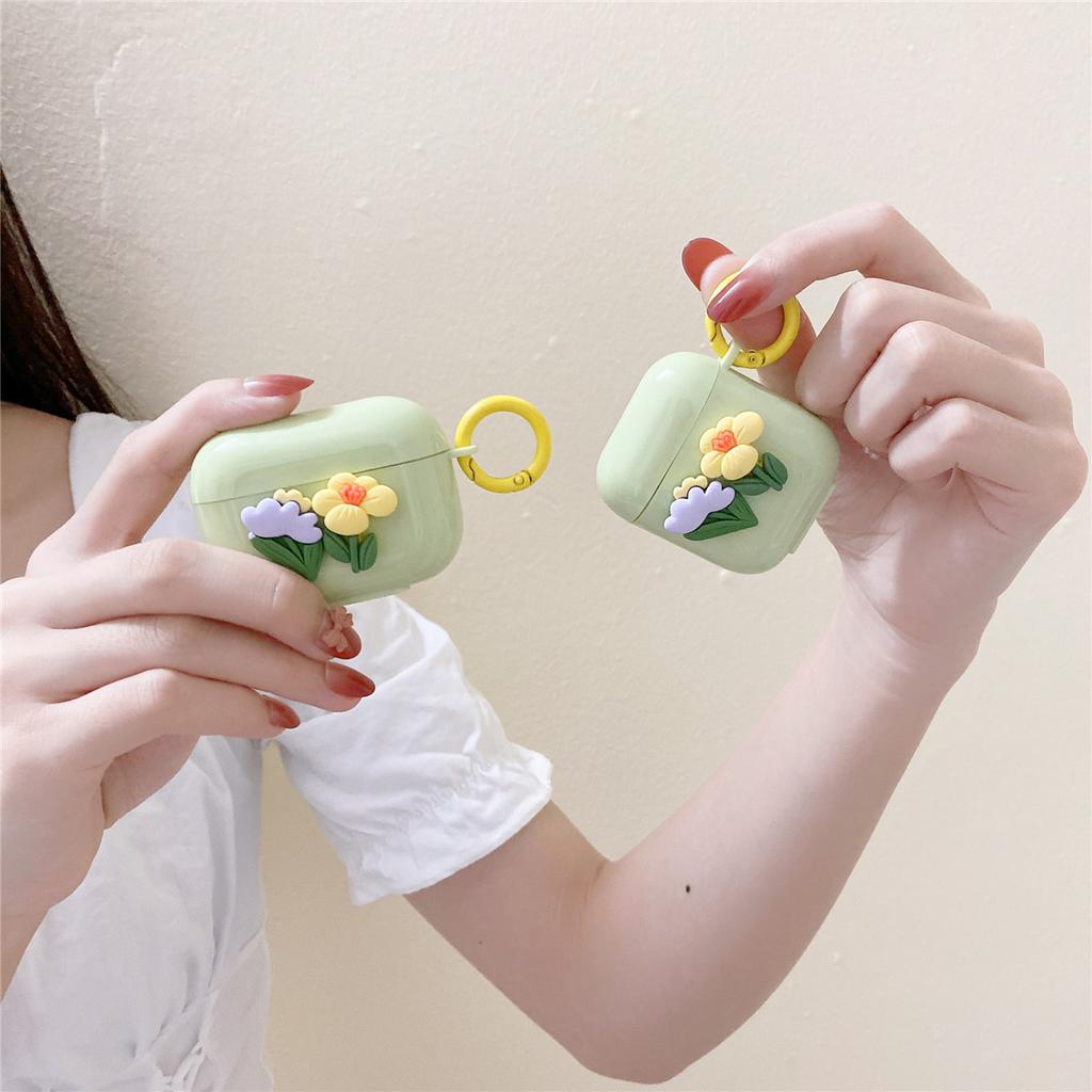 ins Color Flower Applicable Apple AirPods 1 Bluetooth Headset Case Pro1 Apple Headphone Case 1