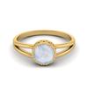 0.75 Cts Round Shape Moonstone Solitaire 925 Sterling Silver Gold Vermeil Split Shank Wedding Women Rings