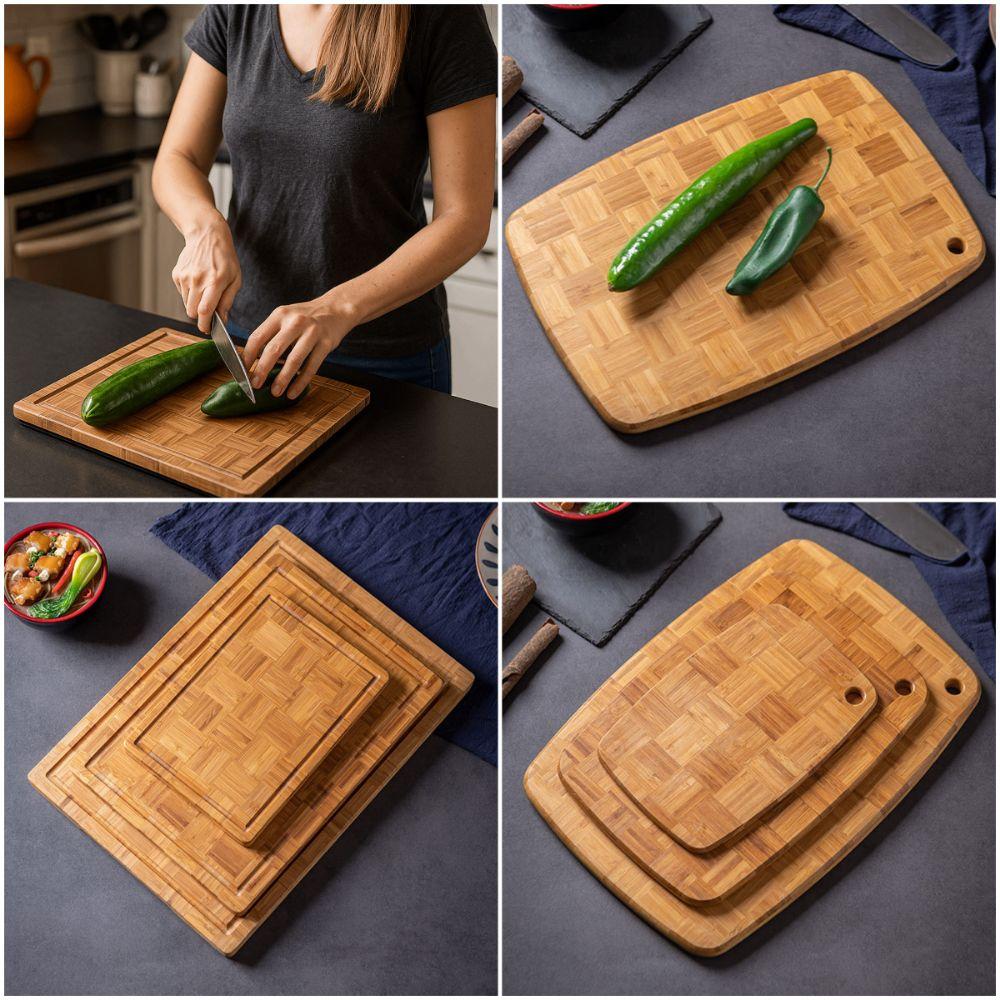 Bamboo Cutting Boards Ellipse Rectangle Kitchen Tool Kitchen Chopping Board Natural Color Resistant To Mold Chopping Block