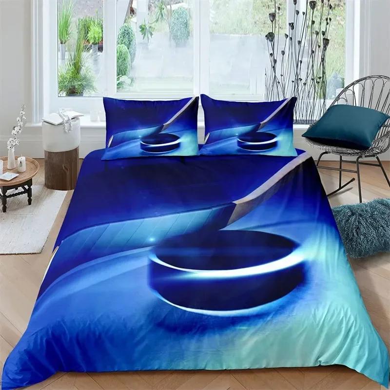 Ice Hockey Duvet Cover Hockey Comfortable Duvet Quilt Cover Pillowcase Bedding Set Children Bedroom Decoration Home Textile