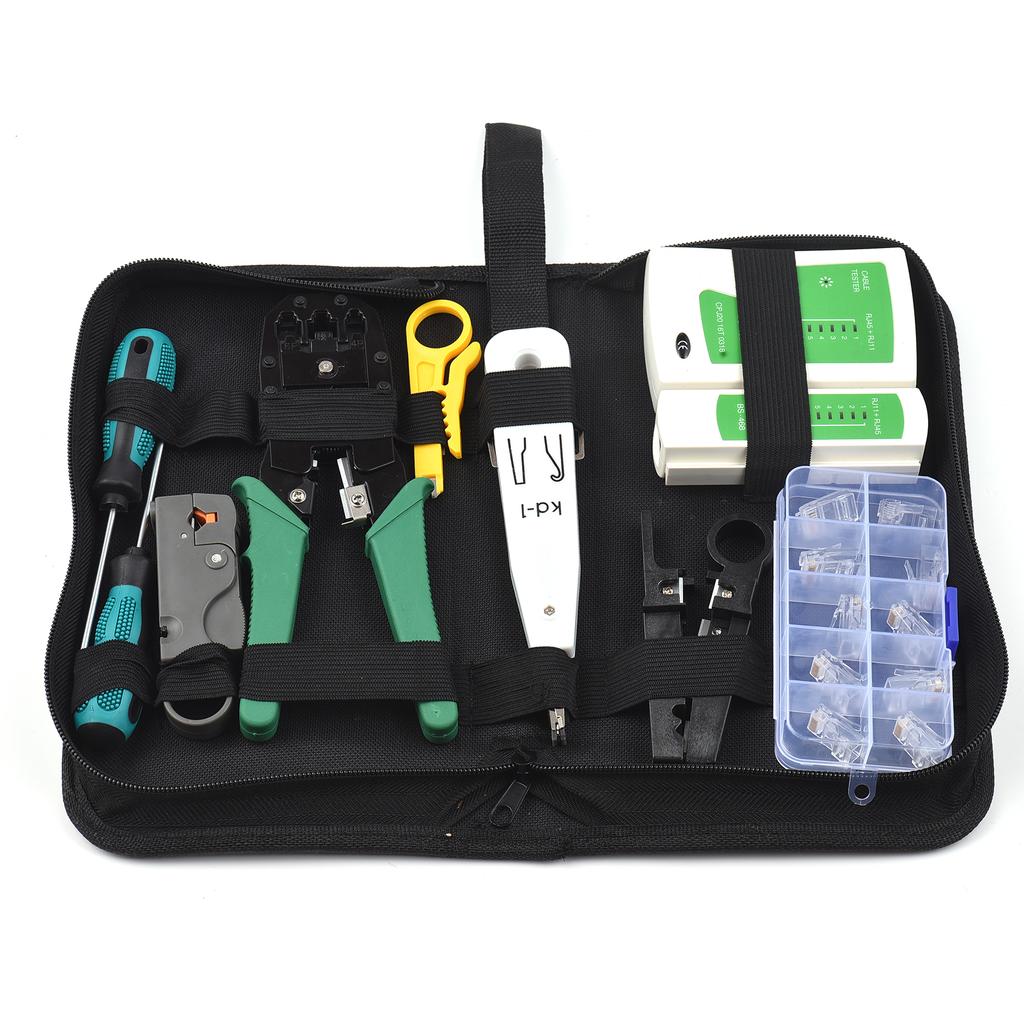 RJ45 Crimping Tool Cable Tester MultiFunctional Network Cable Kit Home Repair Tools RJ11 Crimp
