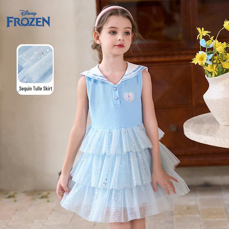 

Disney Elsa Girls Navy Collar Layered Mesh Dress 130