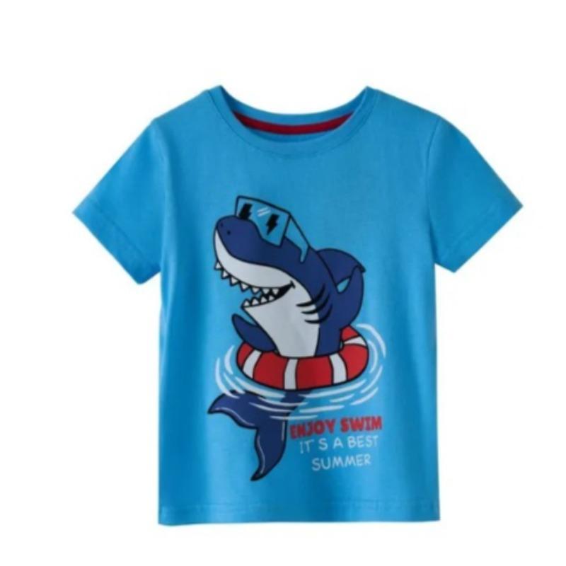 Summer Round Neck 3D Cartoon Pattern Printed Top Fashionable Casual Short Sleeved Children's Boy T-shirts