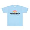 CASA Casablanca Short Sleeve T Shirt Couples Star Castle Letter Print Casual Loose Fit