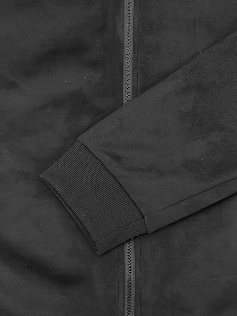 Europäischer und Amerikanischer Stil Herrenmode Lässig Einfarbig Leichte Jacke Stehkragen Wildleder-Oberteil