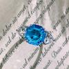 New Bright Blue/White CZ Lady's Rings Wedding Anniversary Party Luxury Elegant Finger Accessories Fashion Zircon for Women