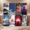 Japanese Landscape Art Elements Phone Case For Samsung S26,S25,24,23,22,30,21,10,9,Ultra,Plus,Lite,Black Soft Case