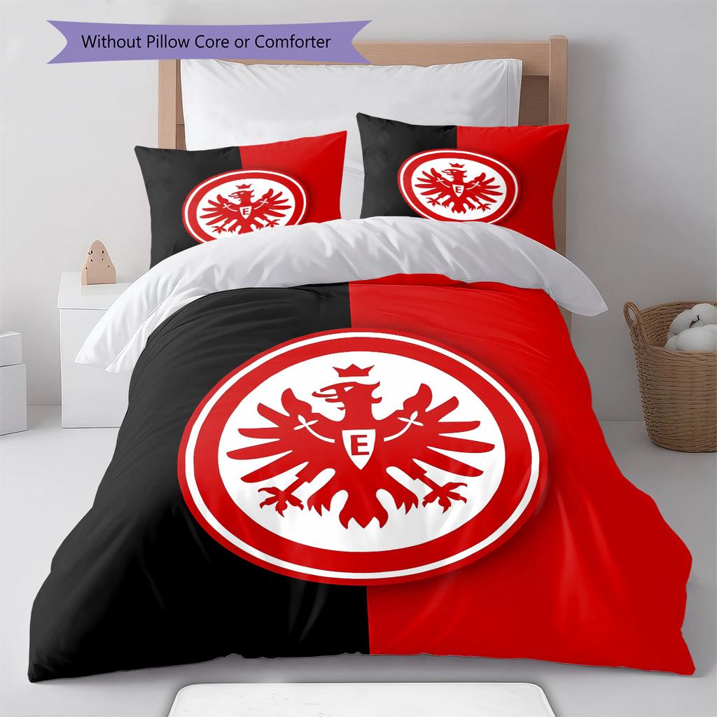 Frankfurt Football Pattern Bedding,Quilt Set Quilt Cover Pillowcase Home Birthday Gift (1 * Duvet Cover + 2 * Pillowcase, Without Core)