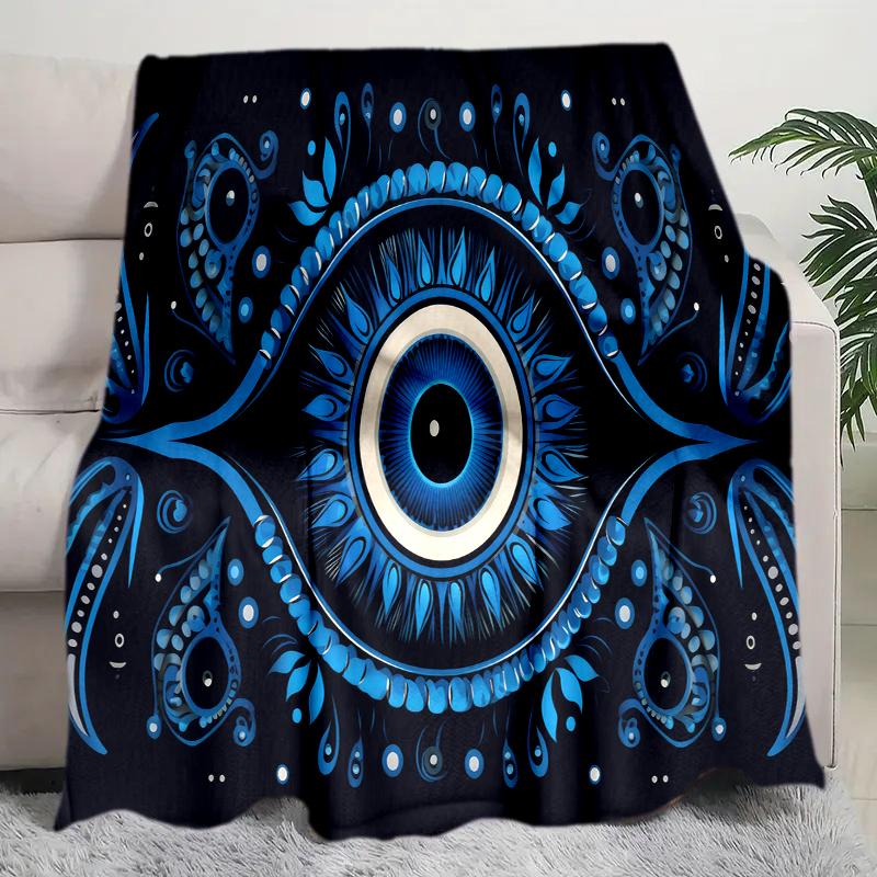 1PC All-Seeing Eye theme printed blanket, all season lightweight home office outdoor nap multifunctional blanket A9