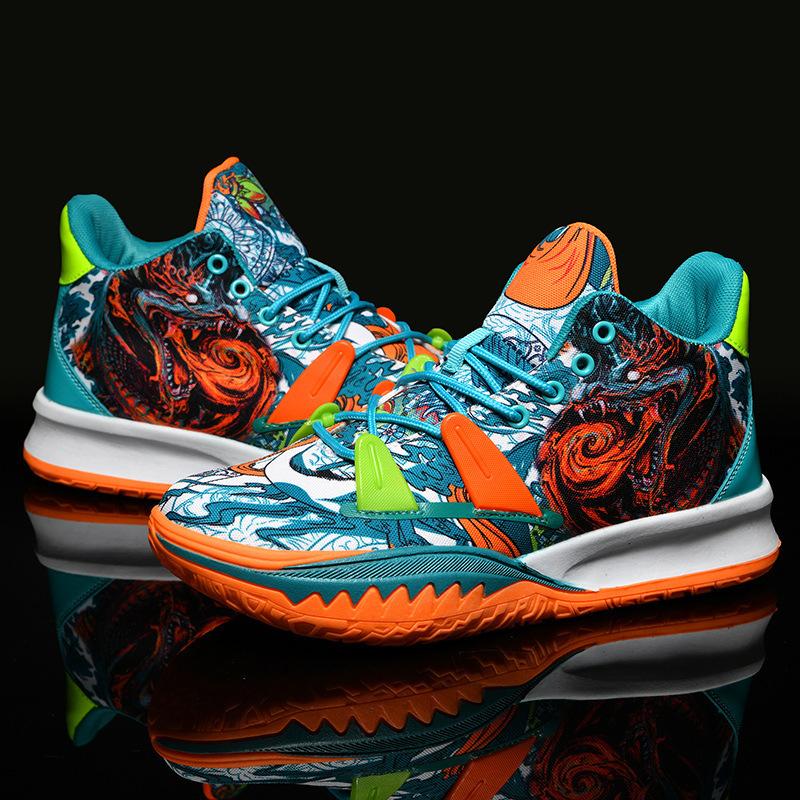 Basketball shoes spring 22 new fly-woven breathable youth running shoes body test graffiti children s sports shoes 36