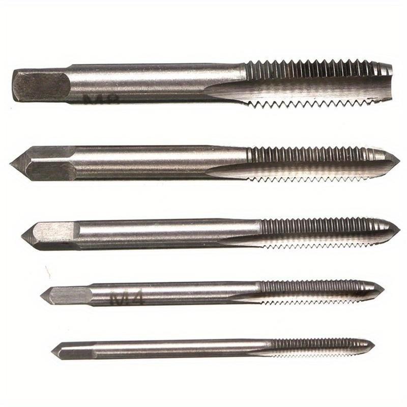 10PCS/Set M3 M4 M5 M6 M8 Machine Spiral Point Straight Fluted Screw Thread Metric Plug Hand Tap Drill