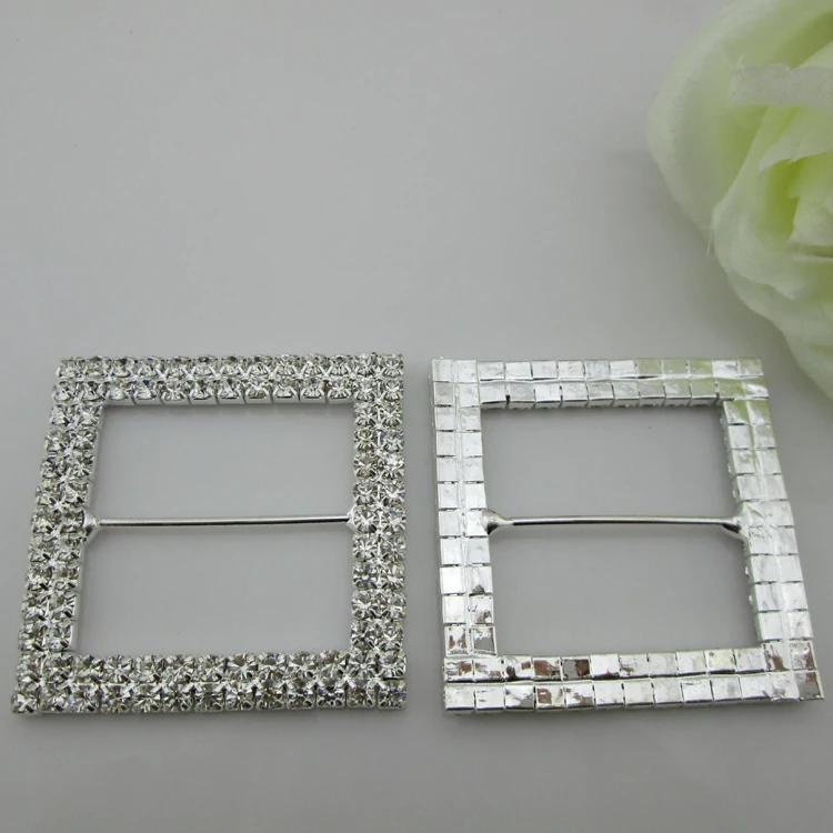 1pcs Large Square Rhinestone Buckle Silver for Scarf Shirt Garment Accessory