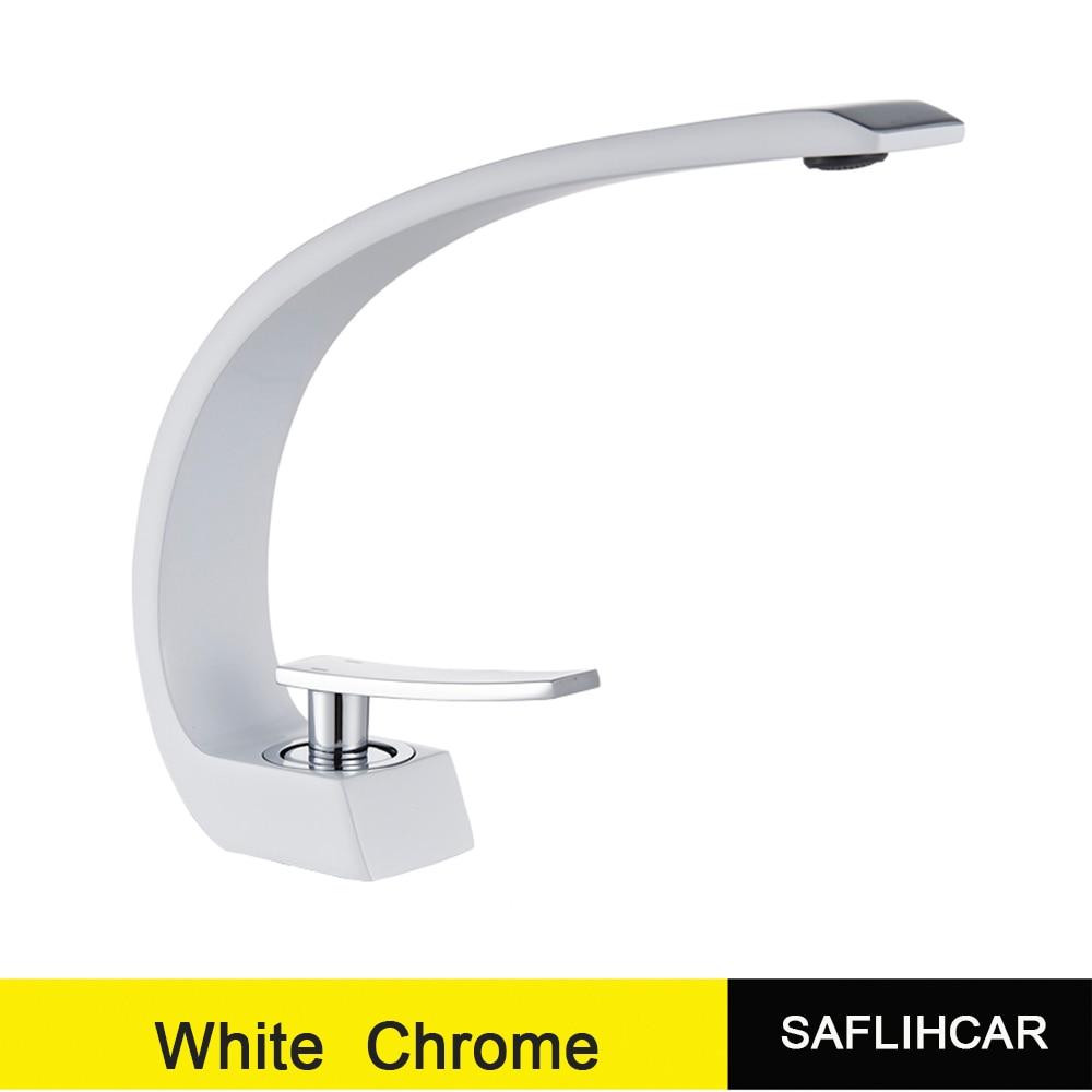 Golden Polished Bathroom Vanity Faucet Single Handle Hot and Cold Water Mixier Sink Faucet Deck Mount Crane