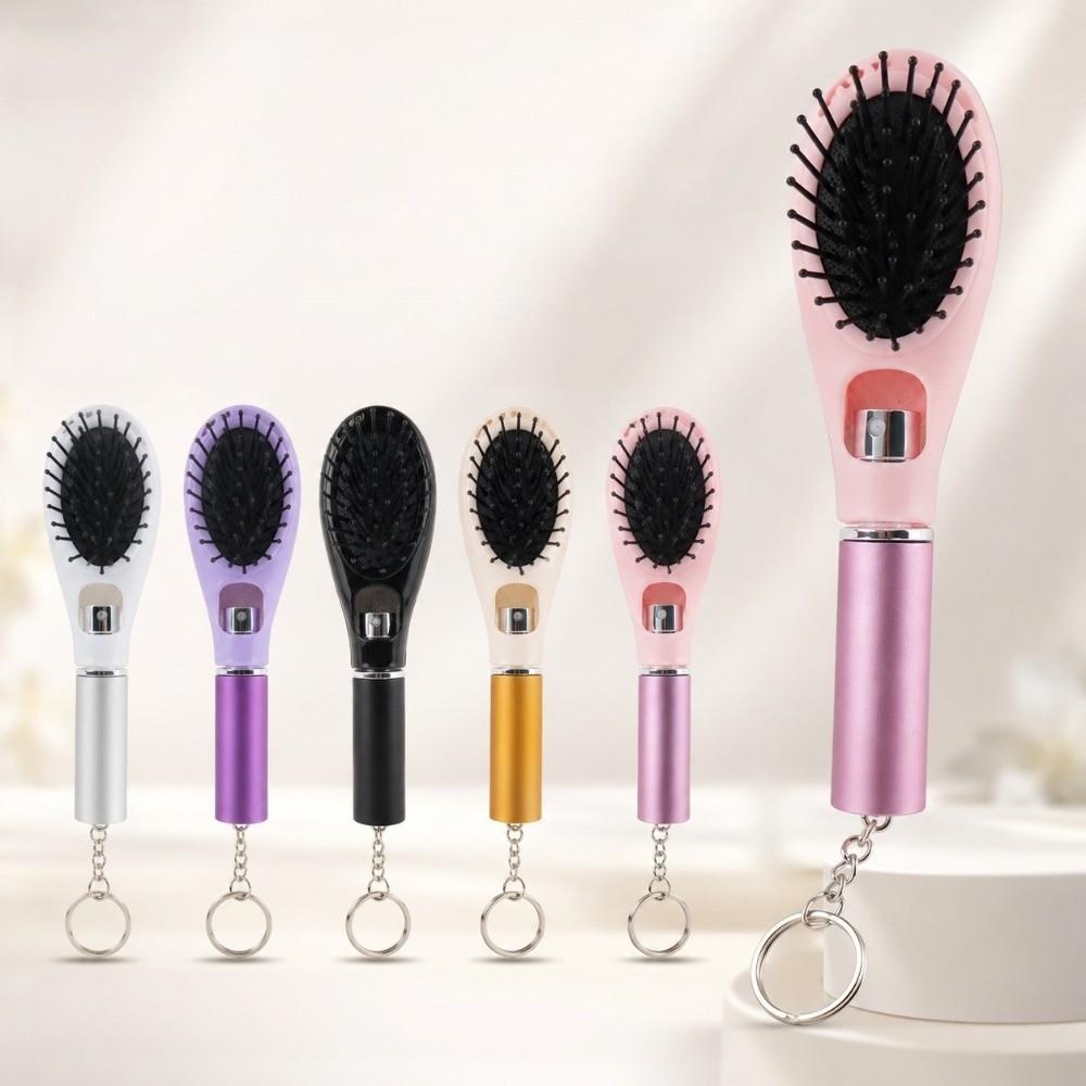 Hair Care Spray Massage Comb Multi-Function Hair Brush with Keychain Misting Hair Brush Outdoor