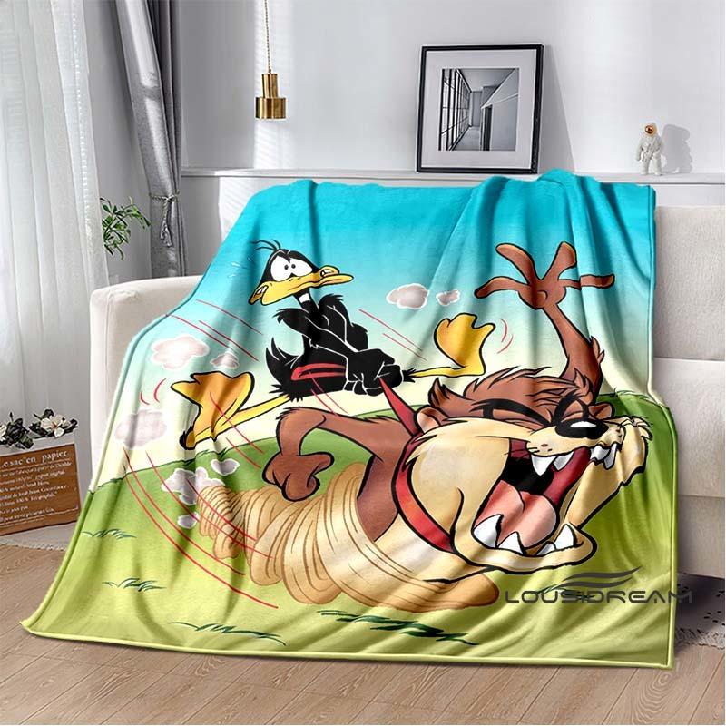 Fun Cartoon Tasmanian Devil Warm and Cozy Flannel Blanket—Ideal for Bedrooms, Sofas, Beds, Seats, Picnics, and Travel