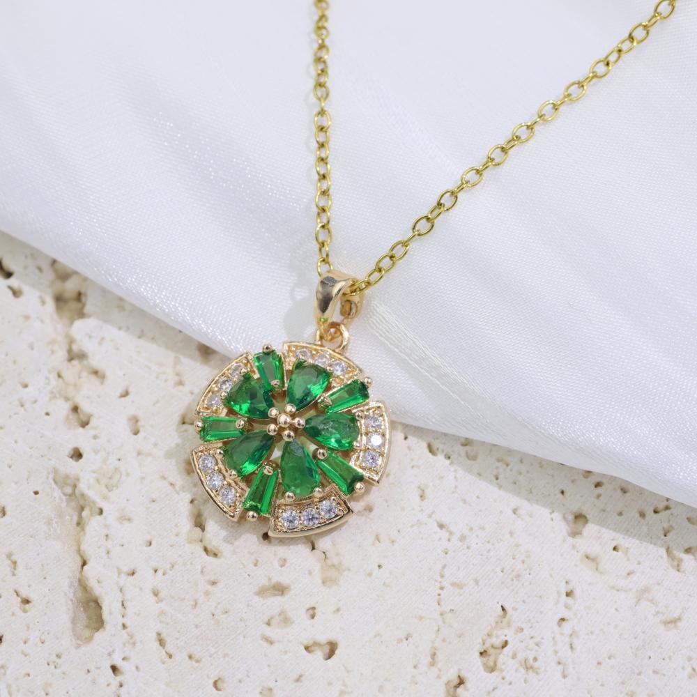 Luxury Flowers Pendant Necklaces for Women Fashion Zirconia Necklace Wedding Party Jewelry Accessories
