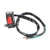 Handlebar Control Assembly for Motorcycles, Two Button Start Stop Design with Terminal Leads, Harness Layout and Replacement Repair Detail