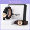 Genuine Leather Woman Belt With Rhinestones For Dress And Jeans Fashion Accessory