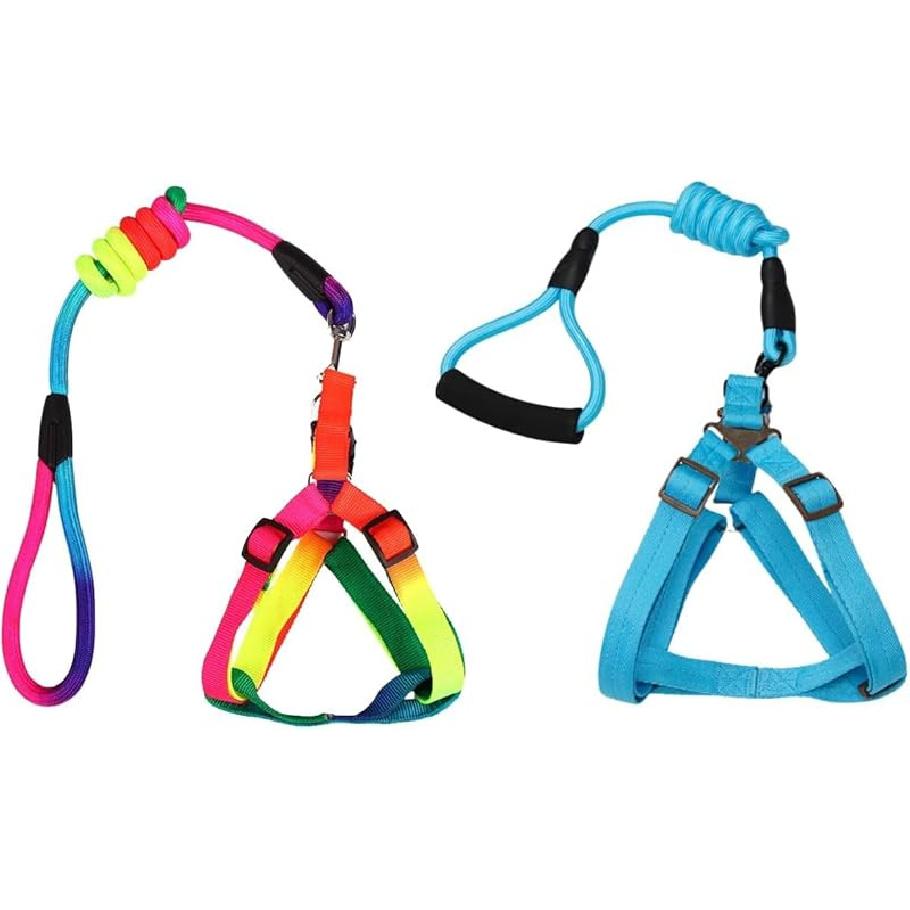 Набор из 2 мини-шлеек и поводков для свиней, регулируемый набор поводков для свиней, принадлежности для шлейки для домашних свиней, набор шлеек для свиней, кроликов, мелких животных, для прогулок, бега 2 Pcs